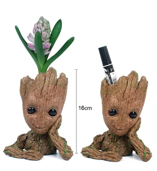 

Pot Flower Vase Handmade Baby Action Figure Penholder Resin Anime Kawaii Twig Vessel Antistress Tree Men Vases For Flowers