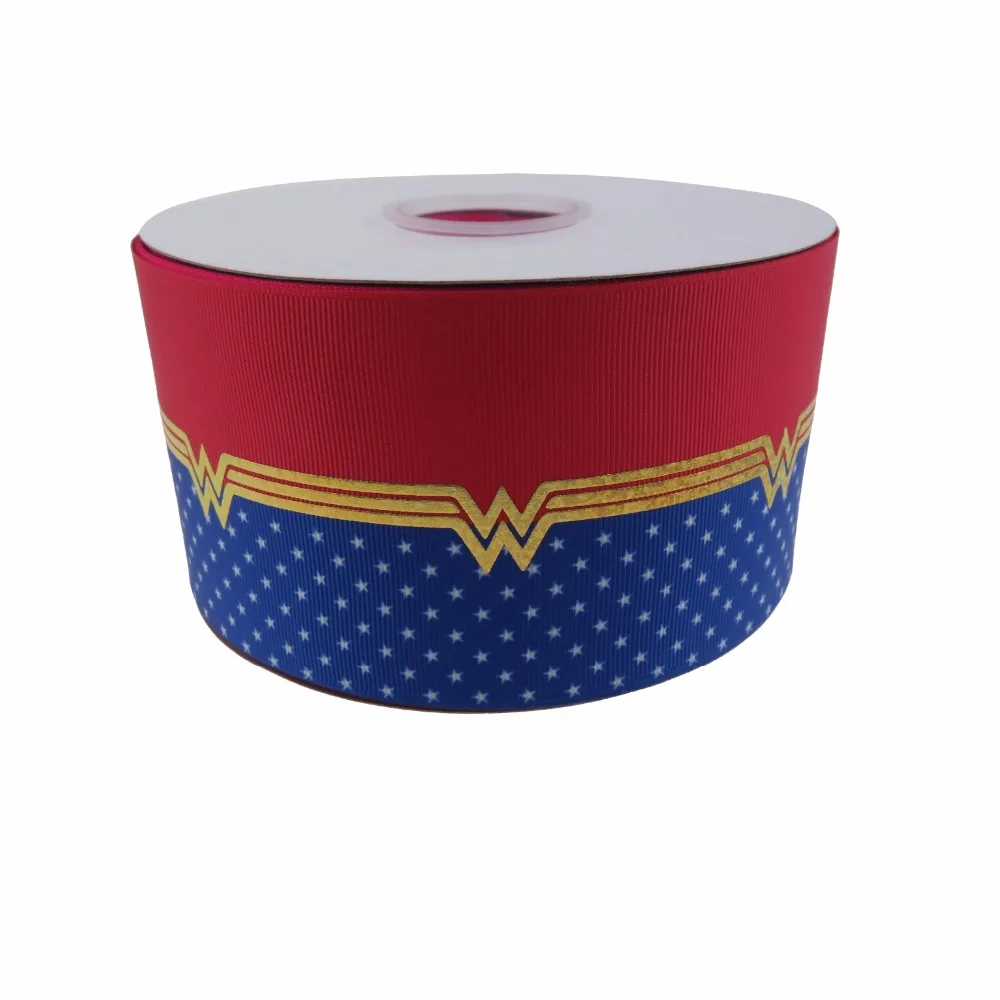 Лента Boca wonderman дизайн Золотая голограмма печать с теплопередачей grosgrain лента DIY