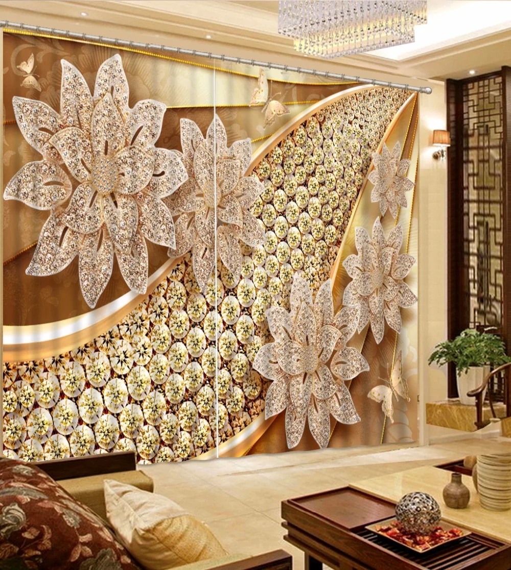 

New Custom 3D Beautiful relief curtain