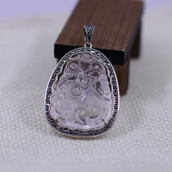 

925 silver jewelry natural white crystal pendant