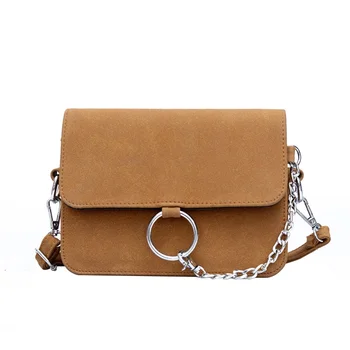 

New trend Women bag fashion Chains decoration Scrub PU leather Women shoulder bag crossbody bag casual simple Women handbags bag