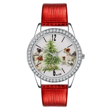 

Luxury Brand waches women Fashion Soft PU Leather women clock Round Dial Christmas Decor Casual Women Watch dress