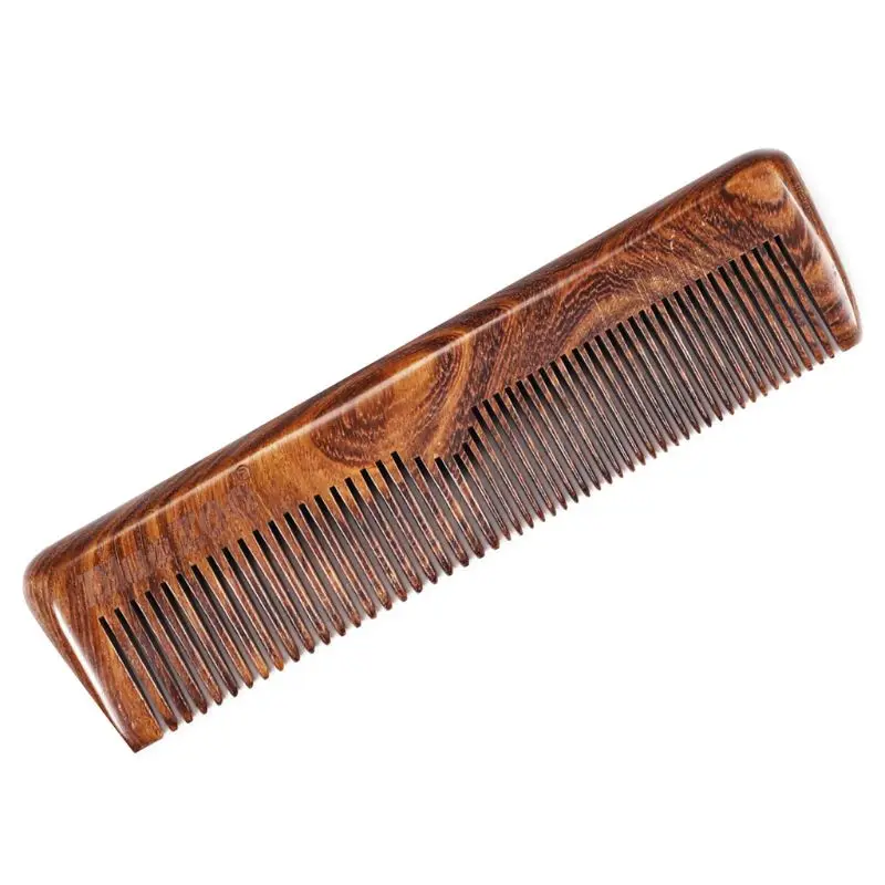 

Mens Pocket Black Gold Sandalwood Beard Brush Anti Static Wide Fine Teeth Long Handle Hair Mustaches Comb Barber Salon Styling