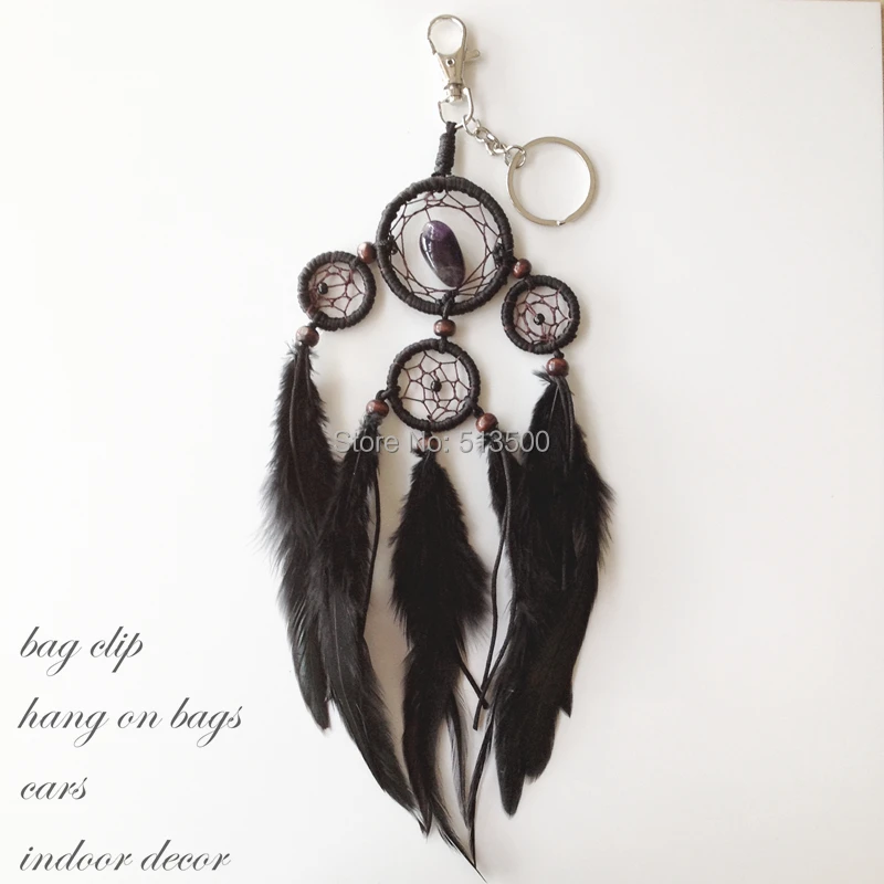 

2019 New Arrival Rainbow Dream Catcher Decor Car ornament accessaries With Bag Clip and Key Chain Free Shipping