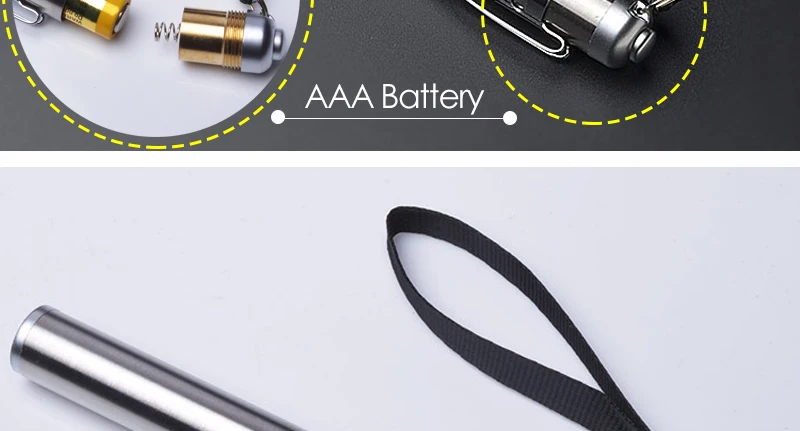 Mini Flash Light Torches Stainless Steel LED Flashlight Round Moon Shape (6)