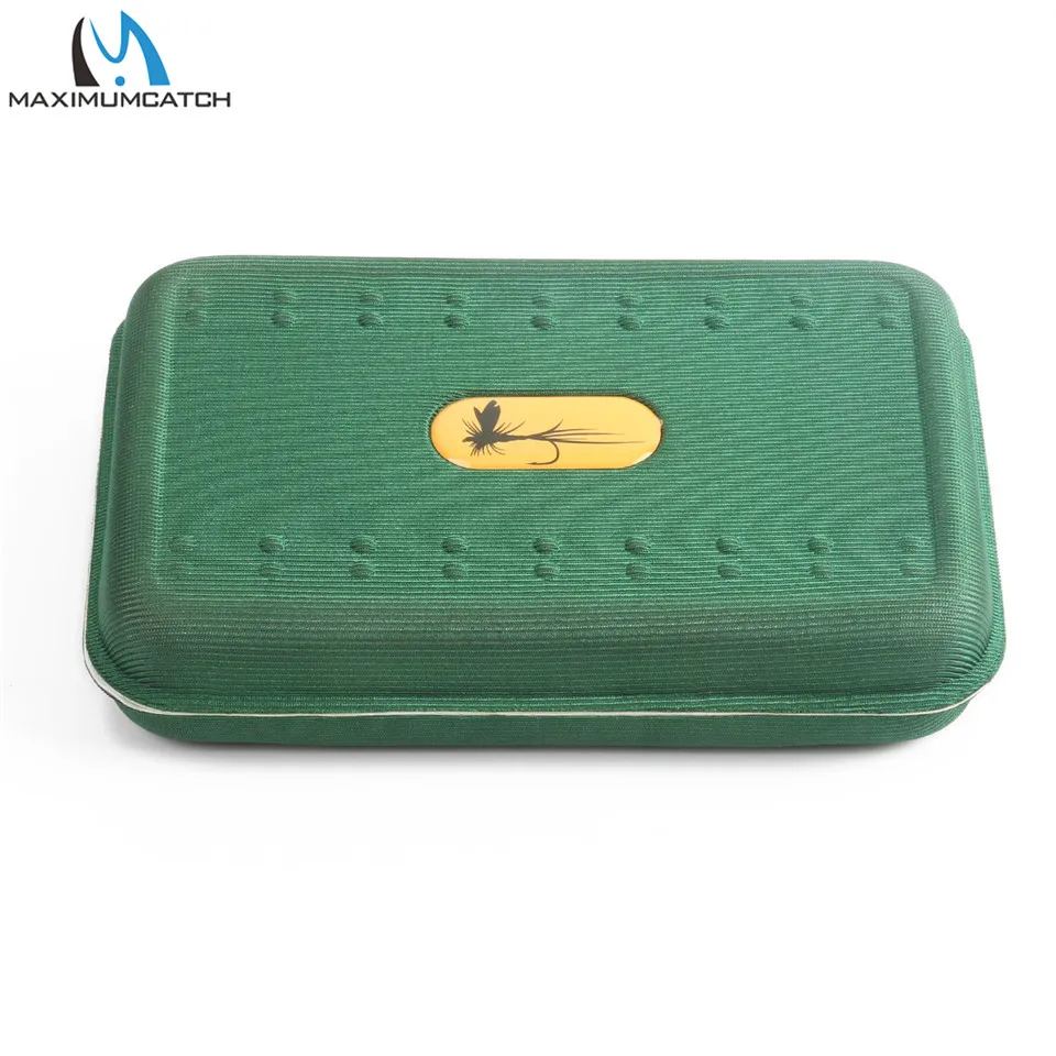 

Maximumcatch 5.7x3.7x1.14 inch Buoyant EVA Foam Fly Box Green Color Fly Hooks Storage Fly Fishing Box