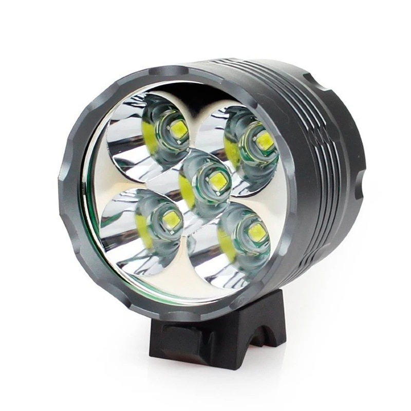 Perfect 7000 Lumen Cycling Helmet Bike Light 5x Cree XM-L T6 Led Bicycle Headlamp Bike Head Light + 8.4V 18650 Battery Pack + Charger 3