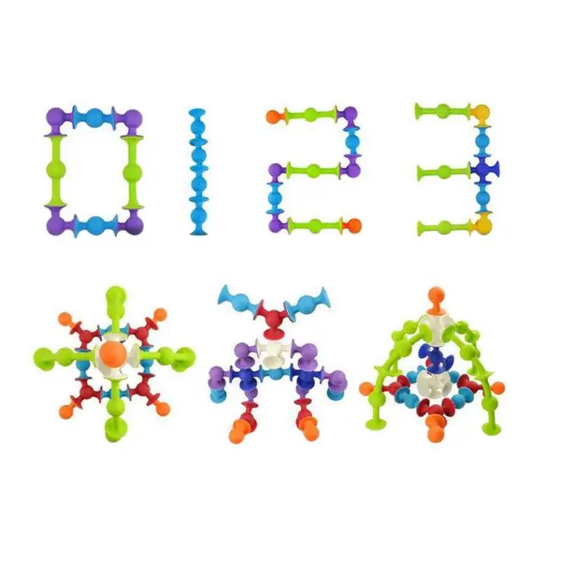 Kids Baby Building Blocks Assembled Silicone Sucker Suction Cup Funny Construction font b Toys b font