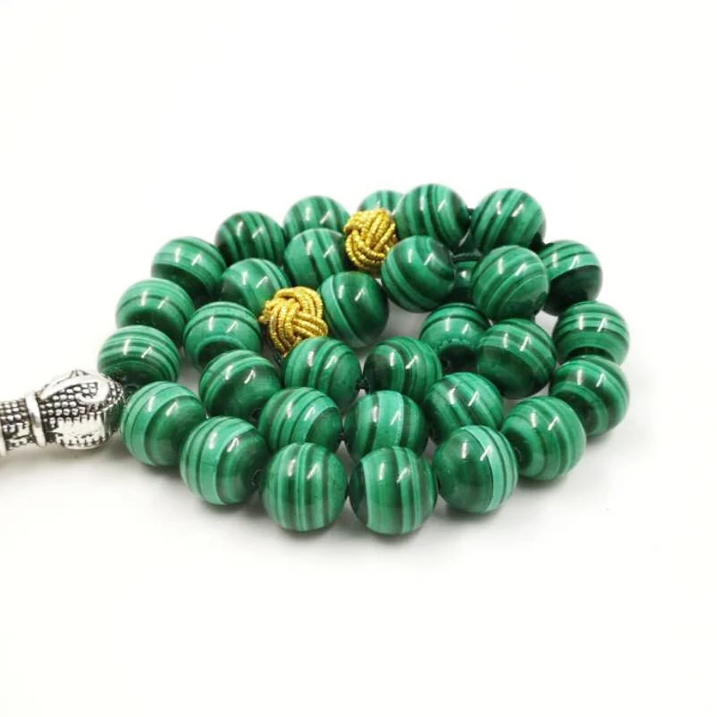 Натуральный Малахитовый браслет с бусинами Tasbih, зеленый малахитовый класс ааааа, мусульманские четки из бисера, ювелирное изделие, Йога, 8 марта, ювелирное изделие, подарок