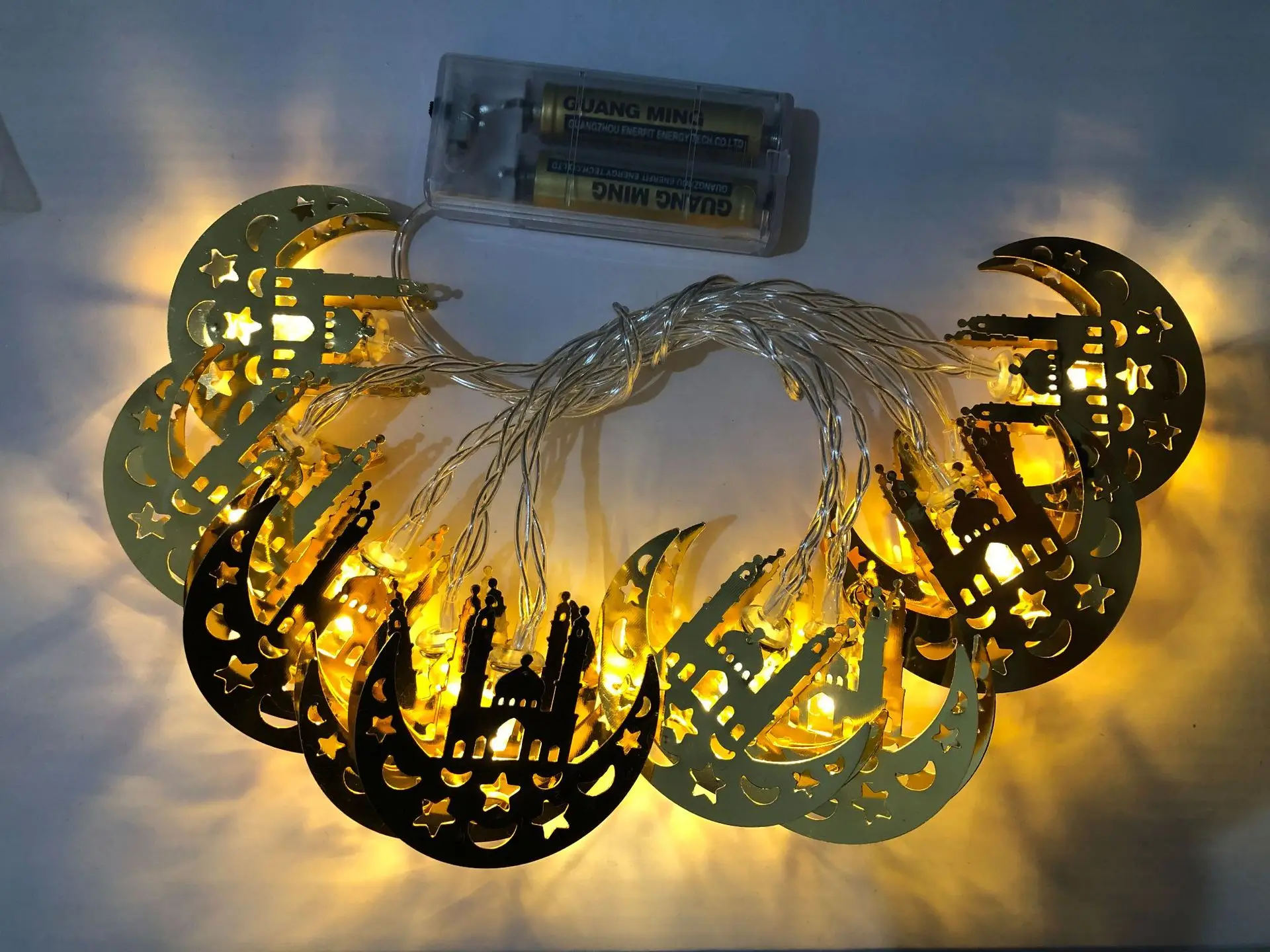 LED wrought iron moon castle light string palace decoration pendant holiday lighting