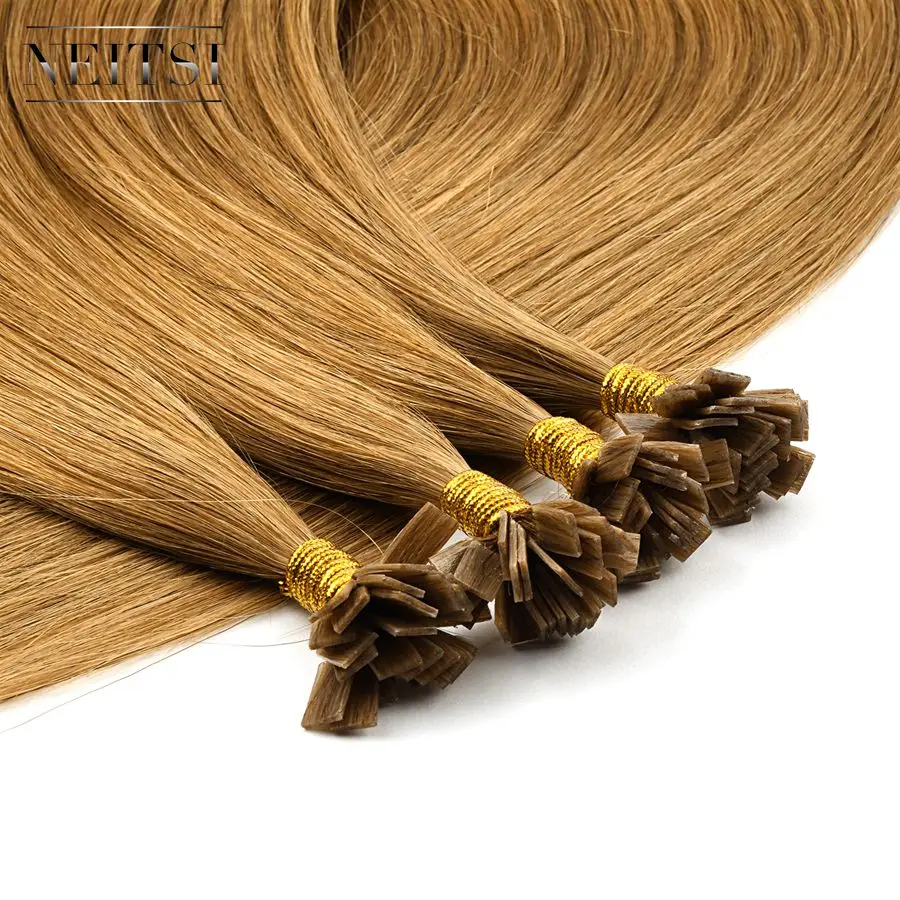 Neitsi Double Drawn Remy Flat Tip Human Hair Extensions 24" 1.0g/s Straight Capsules Keratin Pre Bonded Fusion Hair