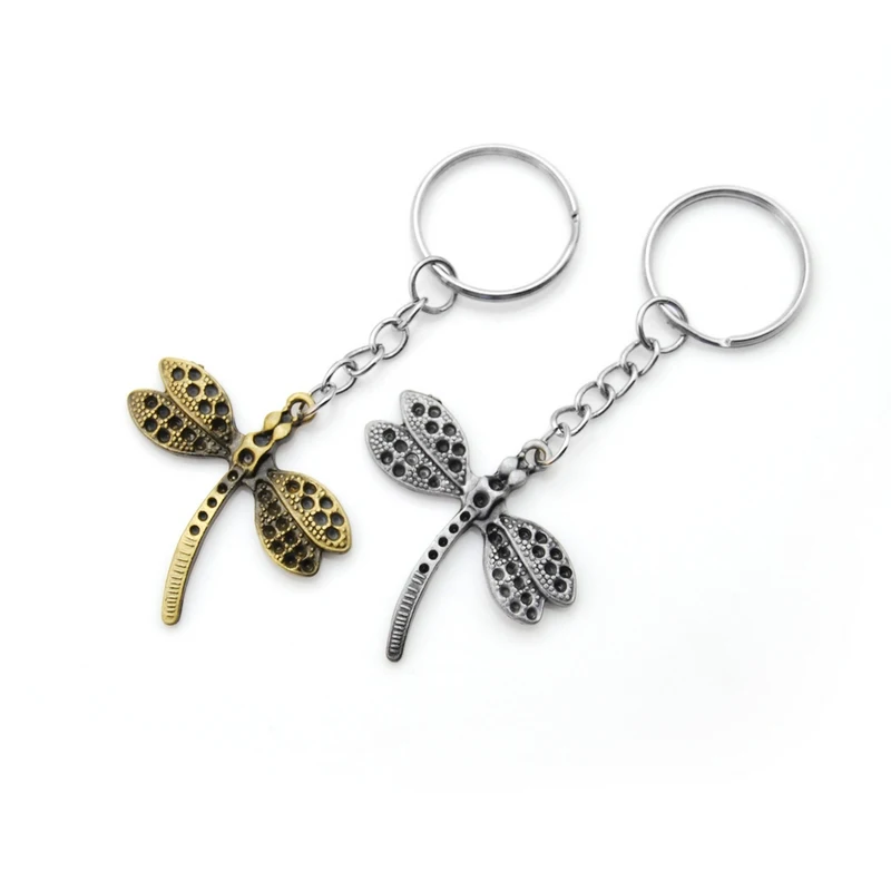 

Original New Fashion Dragonfly Keychain Charm Purse Bag Keyring Alloy Key Chain Accessories Wedding Party women Gift