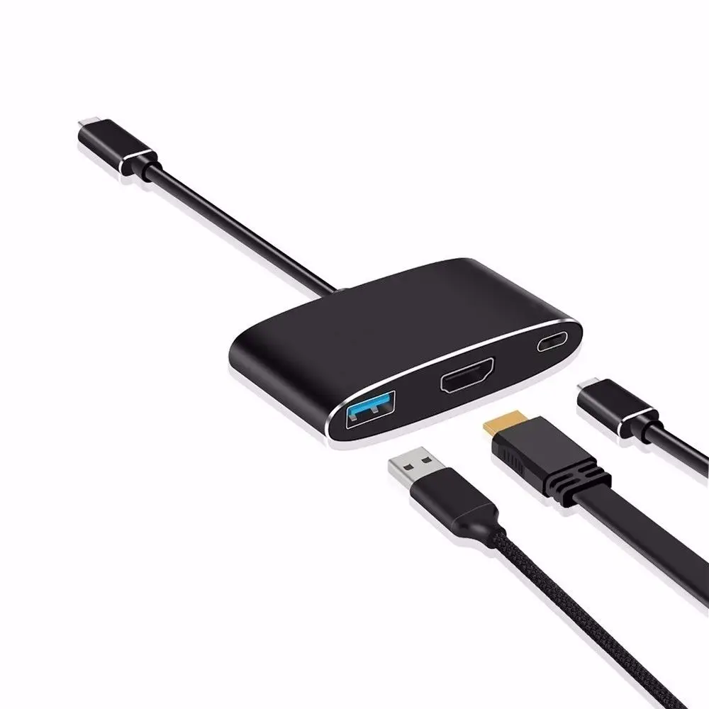 Basix Usb C концентратор USB C к Hdmi 4 k адаптер Usb 3,0 type-C PD зарядное устройство адаптер USB-C концентратор для Macbook Pro Google Chromebook Pixel