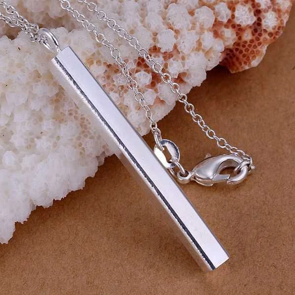 

silver plated Jewelry Pendant Fine Fashion Cute 925 jewelry silver plated Straight Necklace Pendants Top Quality CP222