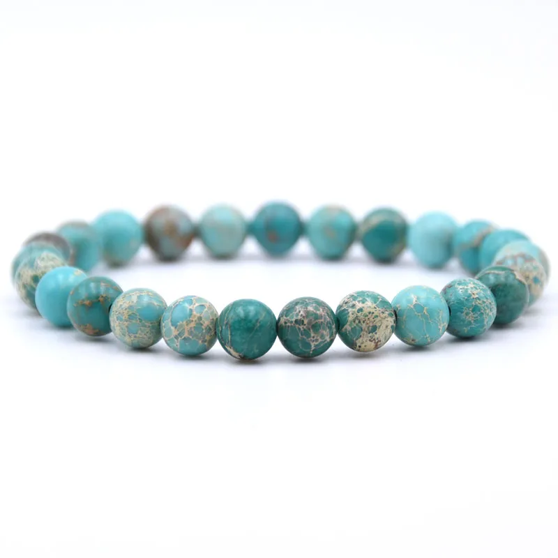 

8mm Imperial Emperor Nature Stone Lava Stone Beads Bracelets Bangles For Men Male Strand Bracelet Jewelry Accessories Wholesale