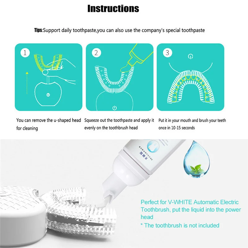 1 шт. зубная паста пена очищающий, отбеливающий зубной рот чистящая жидкость гигиены полости рта эффективный отбеливающий зажим для тюбика