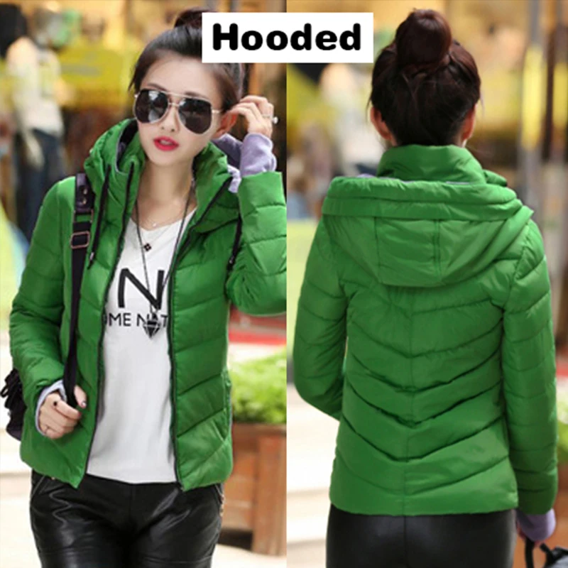 Slim Short Coats Parka Casual Ladies Jackets Winter Zipper Fashion Cotton-padded Coats Women Jackets Basic Warm Outwear FJT307