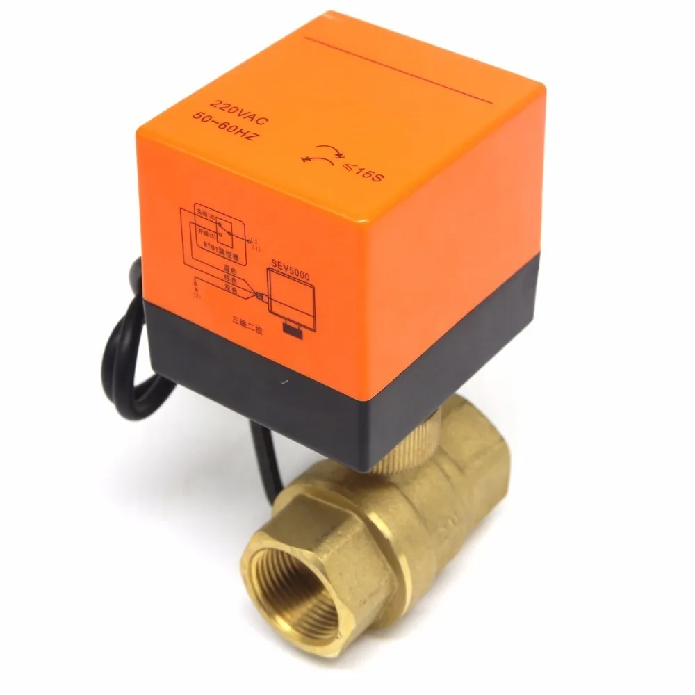 Air conditioning floor heating Parts miniature electric two-way ball valve three-wire two-control one-control Brass water heat