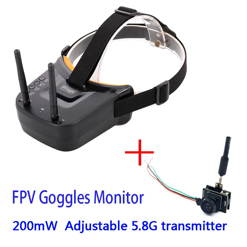 5,8G 40CH двойные антенны FPV очки монитор видео очки гарнитура HD с 200mW регулируемый 5,8G 700TVL передатчик камера