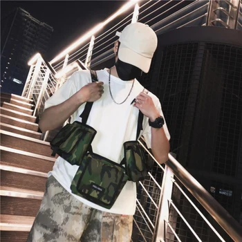 

Men Women Cool Chest Rig Bag Waist Pack Hip Hop Boy Streetwear Chest Bag Tactical Multfunction Pockets Vest Shoulder Bag