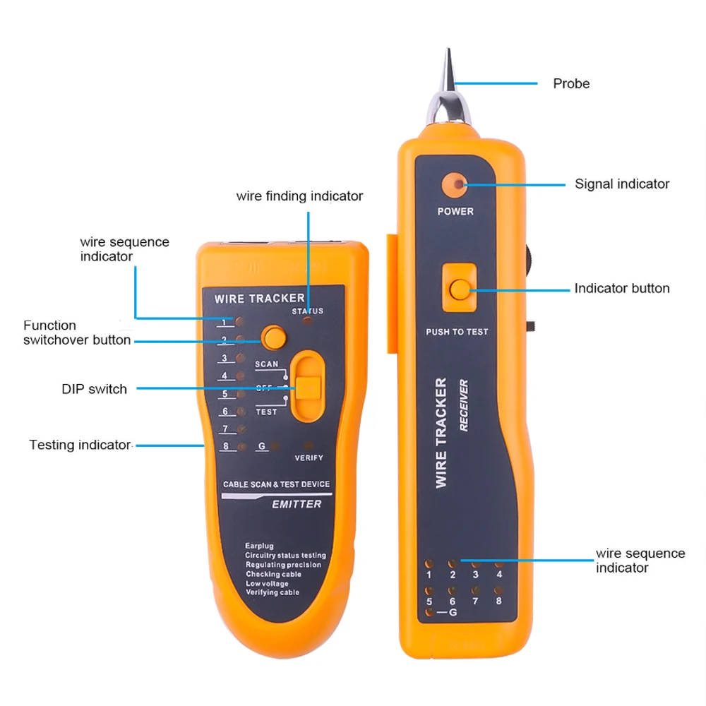 Cat5 Cat6 RJ45 LAN Сетевой кабель тестер линии Finder RJ11 телефонный провод трекер Tracer UTP STP диагностический тон сетевой набор инструментов