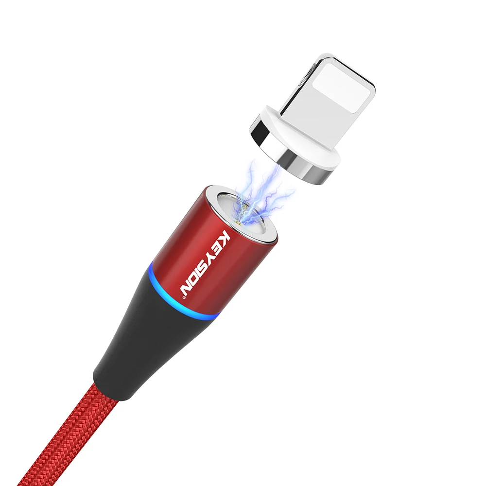 Магнитный usb-кабель KEYSION 5A для samsung S10 S9 S8 A80 A50 A70 A30 type-C быстрое зарядное устройство для телефона A7 M20 A90 - Цвет: Red 1m