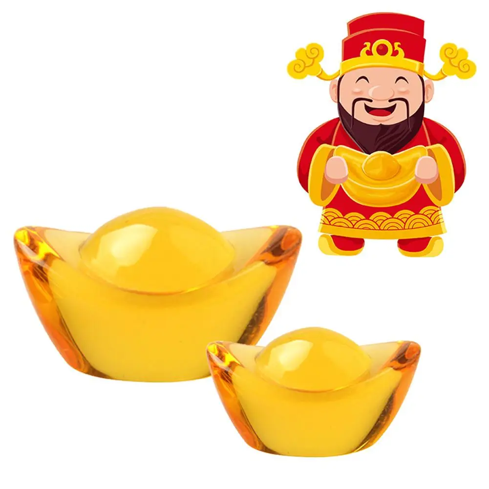 

1pcs Complex Yellow Crytal Feng Shui Golden Ingot Yuan Bao Office Living Room Decor Attract Wealth And Good Luck Feng Shui Decor