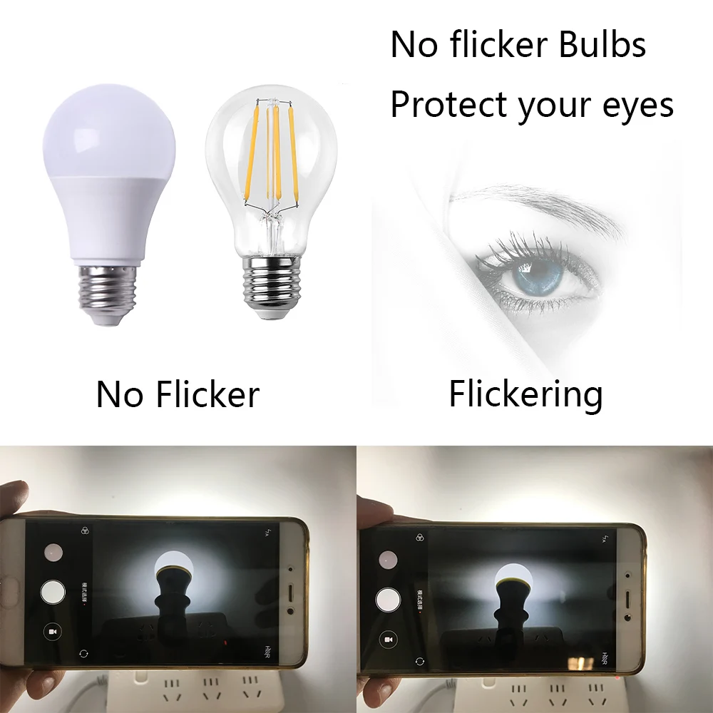 No Flicker LED Lamp E27 LED Bulb Lights 220V 110V Real Power 4W 5W 6W