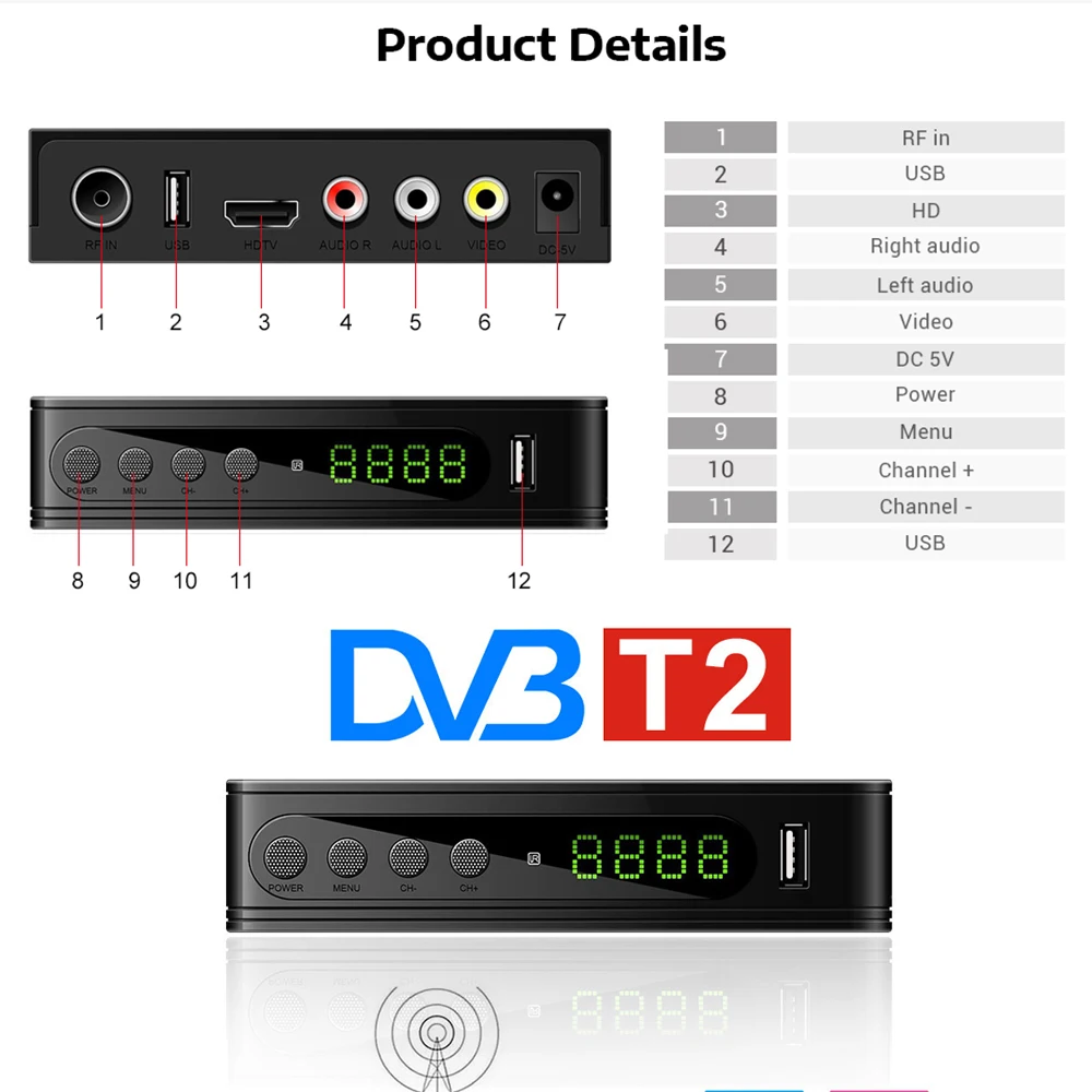 U2C dvb-t2 tv tuner тв приставка dvb t2 для России тюнер dvb t2 Wifi receiver dvb-t2 vga приставка для цифрового тв iptv HD TV Box dvb-c тюнер Служба поддержки Dolby AC3