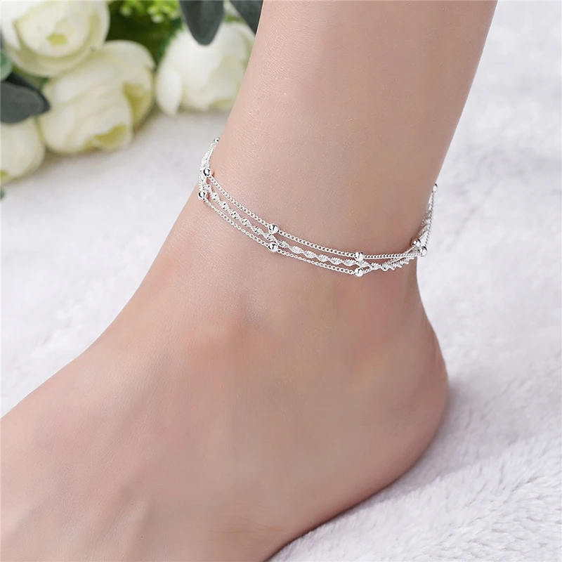 

2019 New Fashion 925 Sterling Silver Ankle Bracelet Elegant Twisted Weave Chain Anklets For Women Jewelry Girl Best Gift 3B252