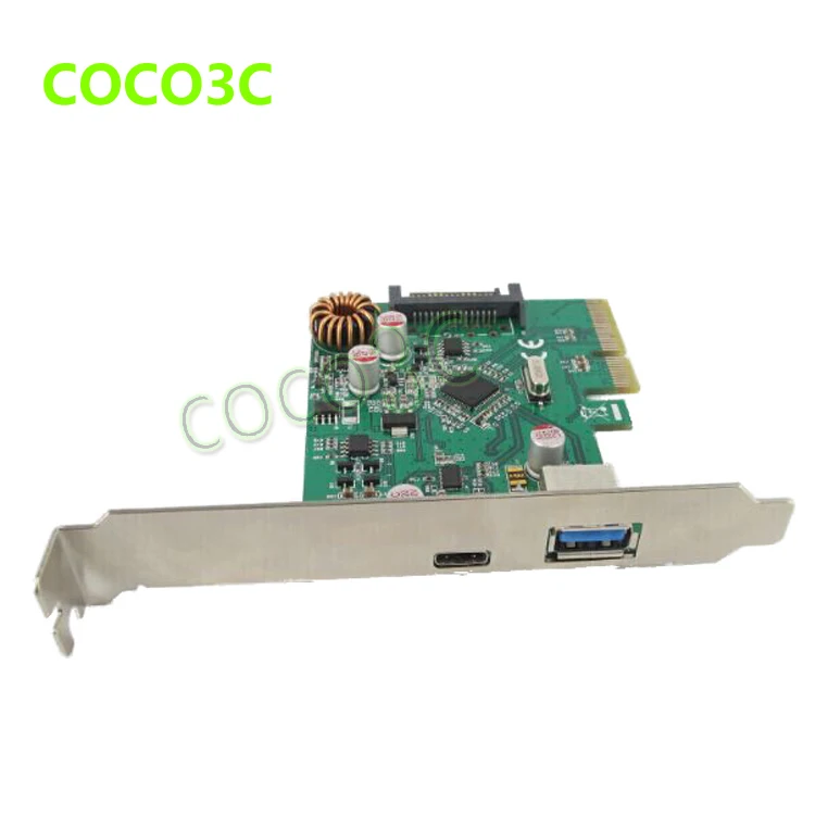  El más nuevo Adaptador convertidor 10 Gbps USB3.1 tipo C tipo A X4 PCI Express A USB3.1 tipo C + A 