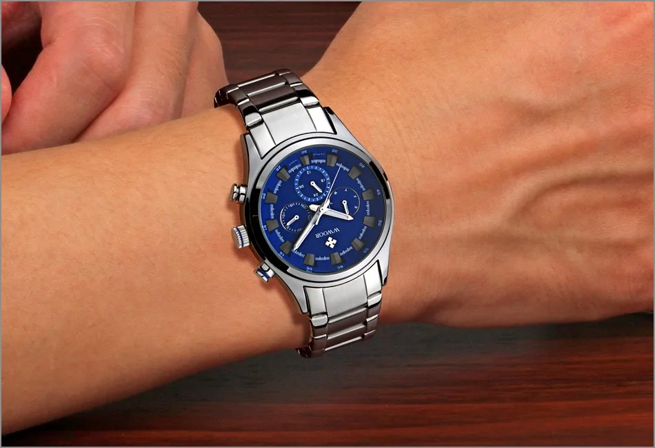 WWOOR Black Watches Men Top Luxury Brand Waterproof Luminous Hands Quartz Watch  Military Male Hour WristWatch relogio masculino (14)