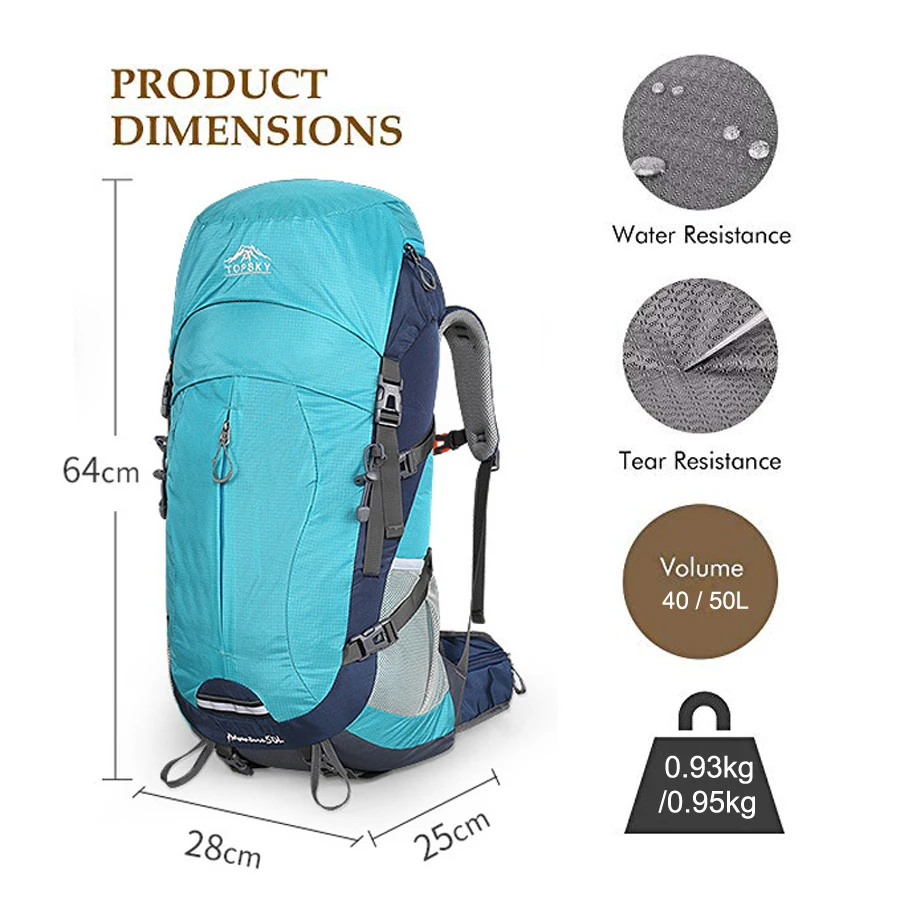 Kopen Rugzak 40L 50L Interne Frame Ultralight Waterdichte Outdoor Bergbeklimmen Wandelen Reizen Klimmen Camping Met Regenhoes
