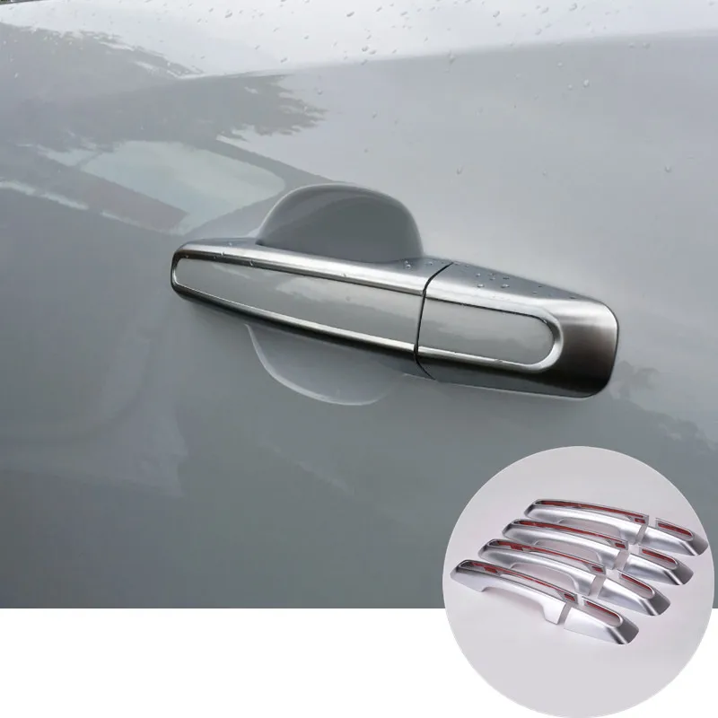 Matte Silver Exterior Car Door Handle Cover Trim 8pcs For Jaguar XF