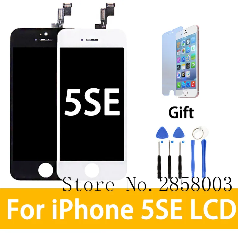 

1PCS/LOT AAA Quality LCD Screen Display Digitizer Assembly For iPhone 5se LCD Display Black/White All Parts Free Shipping
