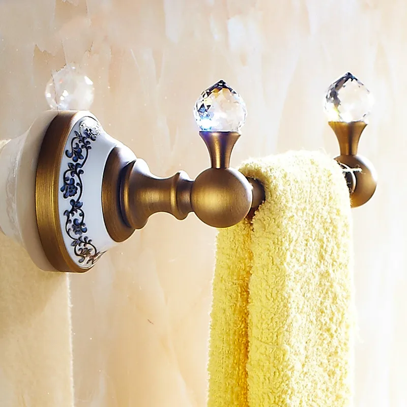 Antique European Towel Bars Brass Gold Single Pole 18cm Towel Rack Bathroom Accessories 4 Colors Bathroom Accessories Set
