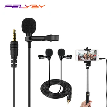 

Lavalier microphone3.5mm professional condenser double collar mini microphone for lecture teaching interview
