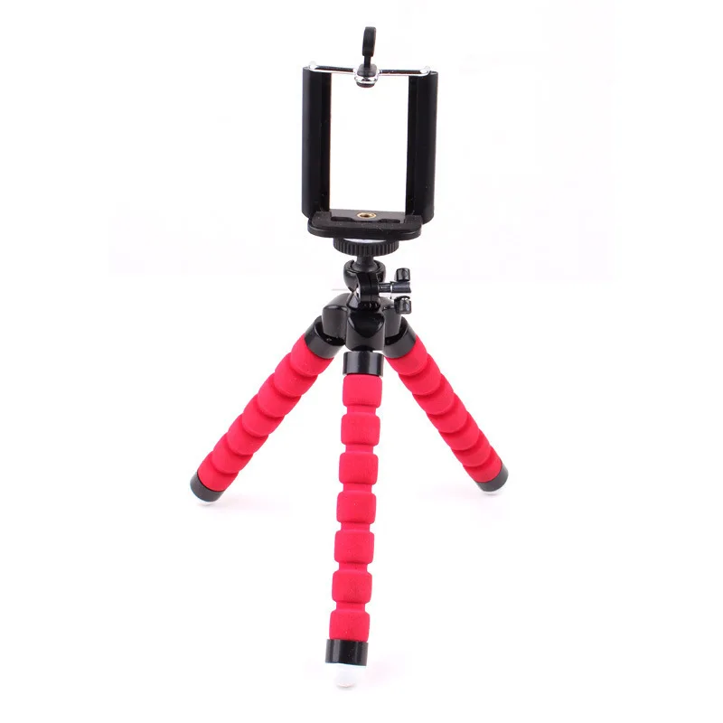 Мини Гибкий штатив-подставка с держателем для экшн-камеры Gopro Hero 3 4 для iPhone X 6 7 8/huawei/xiaomi mi8 4X подставка для телефона - Цвет: red