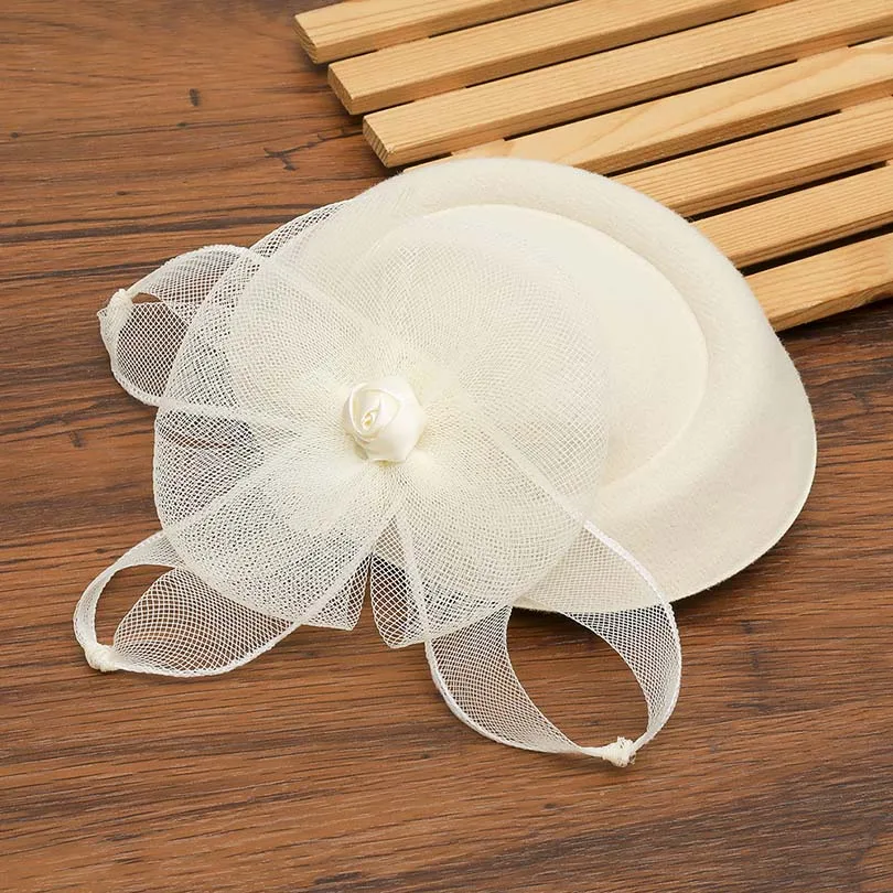 Haimeikang Очаровательная заколка для волос повязка на голову шляпа котелок перо вуаль Свадебная вечеринка зажим для волос - Цвет: 3