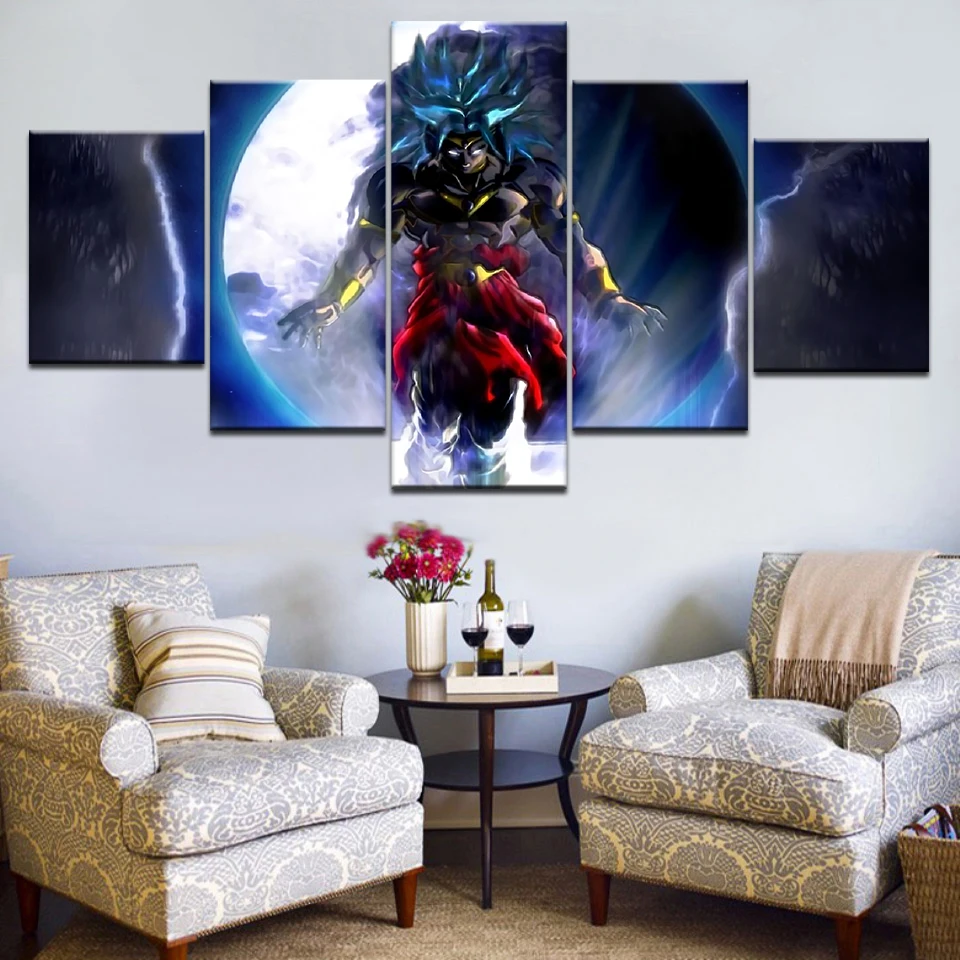 

5Panel HD Printed The boss of DRAGON BALL Cartoon characters Print On Canvas Art Painting For home livingroom decoration
