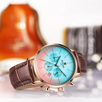 

Top Brand Luxury Wrist Watch for Men Waterproof Brown Leather Strap Simple Dress Business Watches Men Quartz Wristwatch Clock
