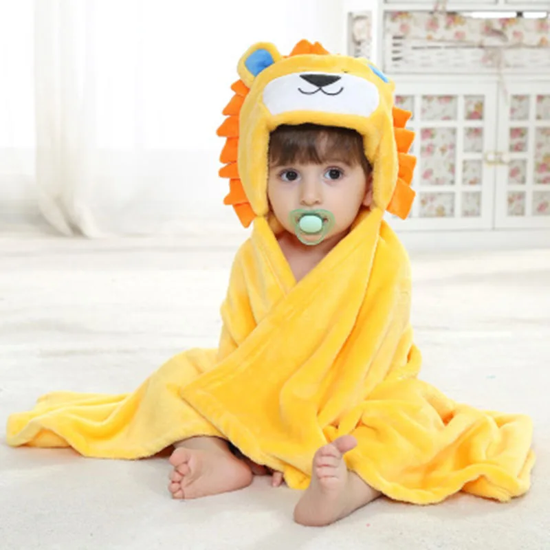 1 Piece Giraffe Bear Shaped Baby Hooded Bathrobe Soft Infant Newborn Bath Towel Blanket Cute Cartoon Bath Baby Soft Towel