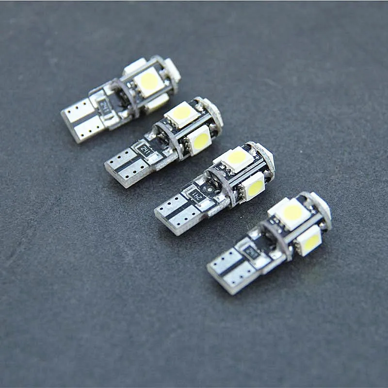 Dianshi 100 шт. T10 светодио дный W5W T10 canbus 5050 5SMD Canbus Нет Ошибка 12 В Авто светодио дный лампы Индикатор стояночные белый