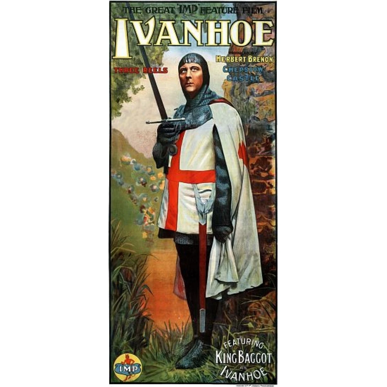 King Baggot AS Ivanhoe Vintage Movie Poster Print (36 x 54)