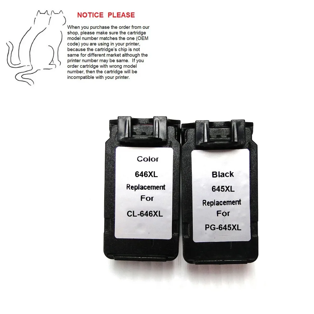 Remanufactured For Canon PG 645 CL 646 ink cartridge For Canon PIXMA MG2400 MG2500 IP2800 inkjet