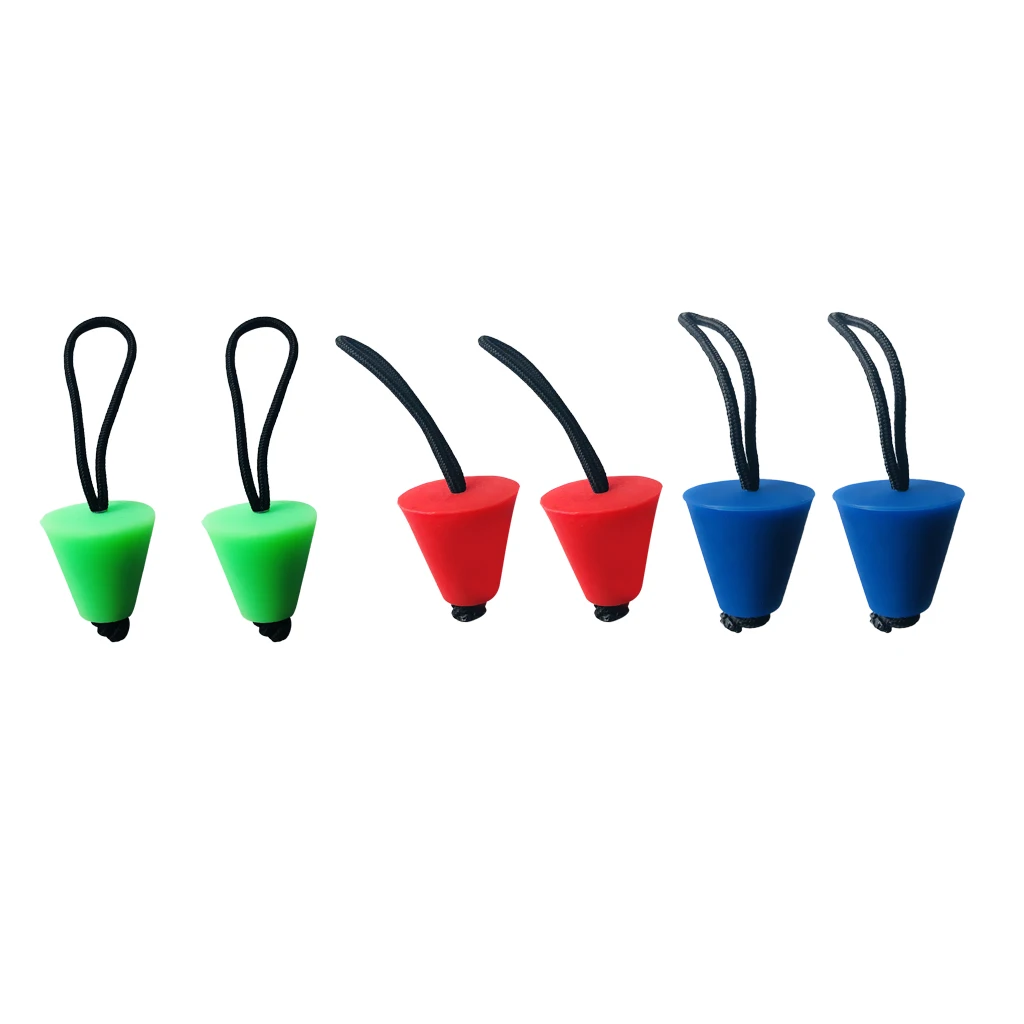 6 Pieces Rubber Universal Kayak Canoe Boat Dinghy Scupper Plugs Drain Holes Stopper Bungs Replacement Accessories