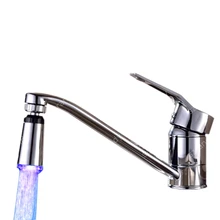 360 градусов поворачивается Светодиодный лампа для регулирующего крана мыть синий кран свет аэратор