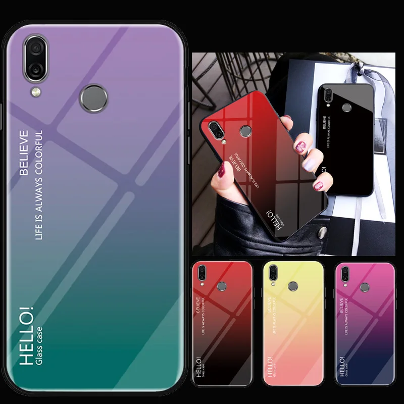 Luxury Gradient 9H Tempered Glass Phone Case Cover sFor Xiaomi Mi 9 A1 8 Lite Redmi Note 7 6 Pro F1 S2 6A 5 Plus Soft Frame Capa (6)
