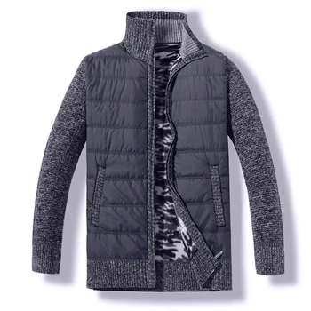 

Autumn Winter Men's Sweater Coat 2019 Zipper Faux Fur Wool Sweater Jackets Men Cardigan Knitted Thick Coat Knitwear Plus Velvet