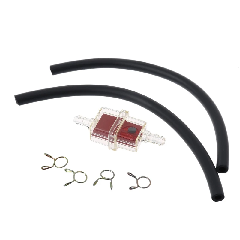 

QILEJVS 1Set Universal Motorcycle Scooter 6mm Gas Fuel Filter Petrol Pipe Hose Dirt Bike